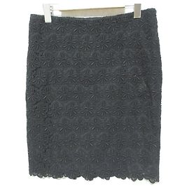 RED VALENTINO Embroidery Lace Skirt Black