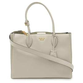 Bolsa Tote/Shoulder Prada Bibliothèque Outro Cinza Fora de branco