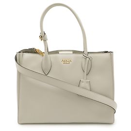 Prada Bibliothèque Tote/Shoulder Bag Other Grey Eggshell