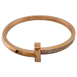 Tiffany & Co Bracciale a cerniera larga Tiffany T-One con diamanti D'oro