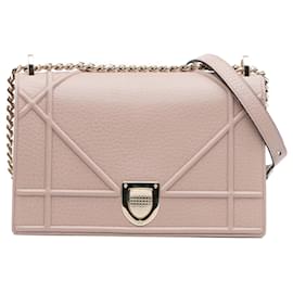Dior-Dior Pink Medium Grained Calfskin Diorama Flap-Pink