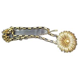 Cinto de corrente Saint Laurent com flor / colar Gold hardware