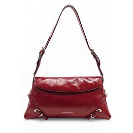 NEUF SAC A MAIN GIVENCHY P'TIT VOYOU PILLOW EN CUIR VERNIS ROUGE HAND BAG Rouge