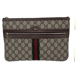 Pochette Gucci Ophidia GG Supreme Marron Beige
