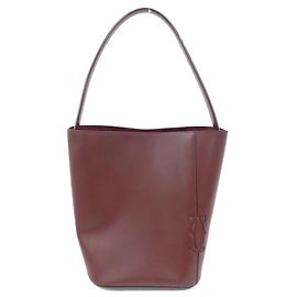 Bolsa de Ombro em Couro de Bezerro MUST C da Cartier Marrom