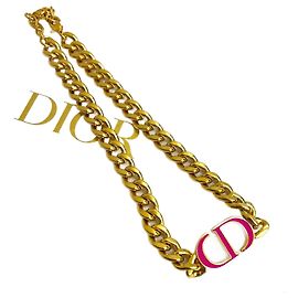 Collier Motif CD Christian Dior Doré Métallisé