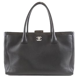 Chanel Executive Line Calf Handbag Black