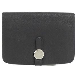 Hermès Hermes Dogon Compact Togo Wallet Black