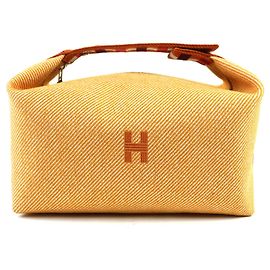 Hermès BRIDE-A-GM Canvas Handbag Orange