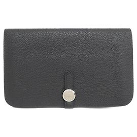 Hermès Dogon Duo Togo Long Wallet Black
