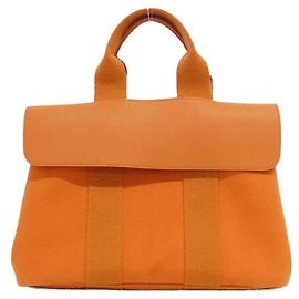 Borsa Hermès Valparaiso PM Toile Chevron Swift Arancione