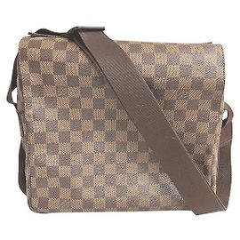 Louis Vuitton Naviglio Damier Shoulder Bag Brown