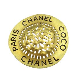 Vintage Metallgoldbrosche von Chanel Golden