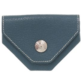 Hermès Le Vingt Quatre Chevre Coin Purse Blue
