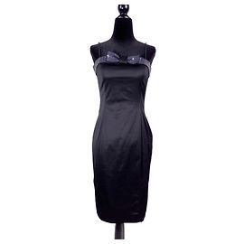 Moschino Jeans black dress with sequin bow Black