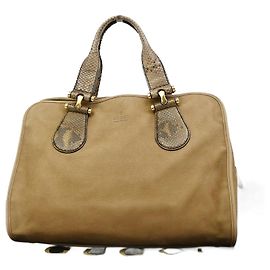 Bolsa Gucci Twice em nobuck com python Marrom
