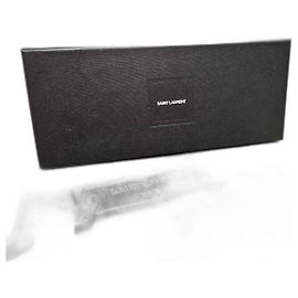 Chaveiro Saint Laurent de couro preto e branco Preto