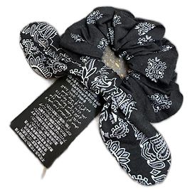 Scrunchie Saint Laurent Nero e Bianco Nero