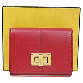Fendi Peekaboo Leather Long Red