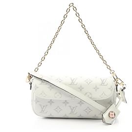Carteira Louis Vuitton Ivy Monogram Flower com corrente Branco