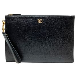 Gucci GG Marmont Black Leather Clutch Bag Black