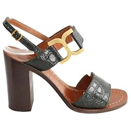 Chloé Green leather heels Green