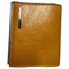 Autre Marque Piquadro yellow leather wallet Yellow