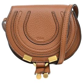 Chloé Chloe Marcie Mini Umhängetasche aus Leder Braun