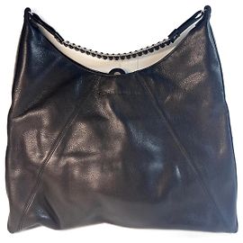 Charles Jourdan black leather handbag Black