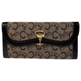 Céline Vintage Celine Paris Macadam Monogram Wallet Brown Camel Brown