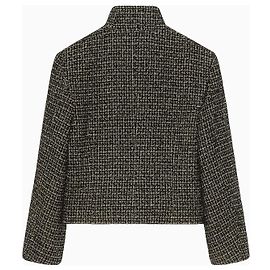 Chanel Graphite Crossed Tweed Jacket Black Grey Black White Grey