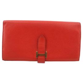 Hermès Red Fur Wallet Red