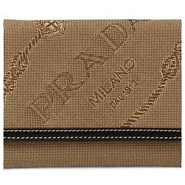 Prada Tri-fold Wallet in Beige and Black Black Beige
