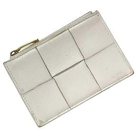 Monedero de cuero blanco Bottega Veneta Blanco