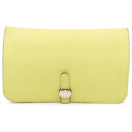 Hermès Yellow Togo Dogon Duo Wallet GM Other Yellow