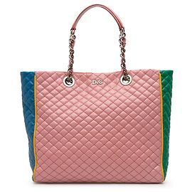 Bolso tote Glam Lily de cordero acolchado multicolor rosa de Dolce & Gabbana Rosa
