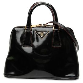 Sac à main Promenade en spazzolato noir petit de Prada Noir
