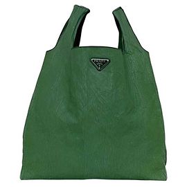 Sac Eco Tote Prada en cuir vert Vert