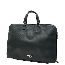 Sac à main Prada Triangle Logo en cuir Saffiano noir Noir