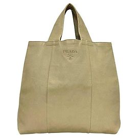 Beige Leder Tote Bag von Prada Beige