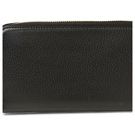 Gucci Black Leather Long Wallet Black