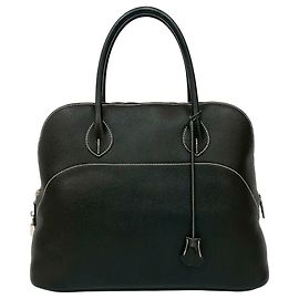 Sac à main Hermès Bolide Relax 40 en cuir noir Noir