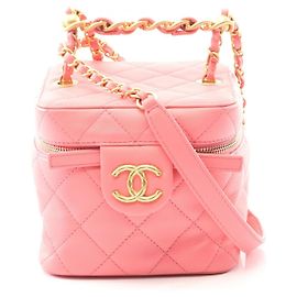 Bolso de hombro de cordero matelassé rosa Chanel Rosa