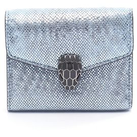 Bulgari Bvlgari Serpenti Forever Tri-Fold Geldbörse Blau