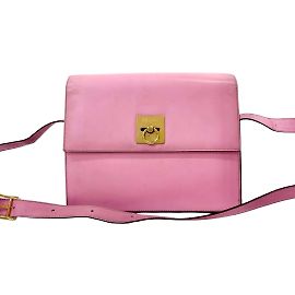 Céline Celine Vintage Logo Ring Hardware Ledertasche Pink