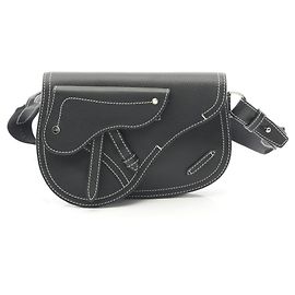Marsupio Saddle Bag Christian Dior in pelle nera Nero