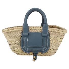 Chloé Chloe Marcie Basket Bag Raffia Mini Beige
