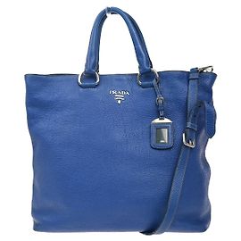 Prada Vintage Tote Leather Blue