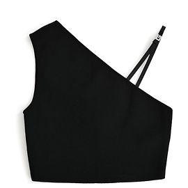 Gucci Crystal Buckle Asymmetric Top Black