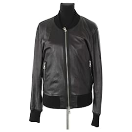 Ami Schwarze Lederjacke Schwarz
